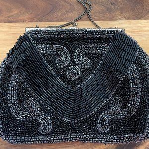 Vintage Made in France Black Snap Close Heavier w/Chain Strap